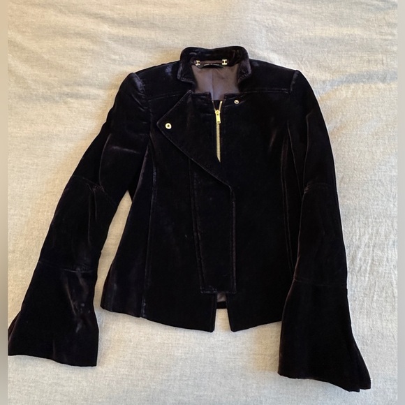 GUCCI Purple Velvet Moto style made in Italy.